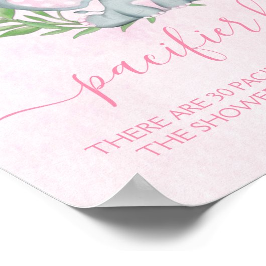 象おしゃぶり狩りガールベビーシャワーゲーム ポスター (角)