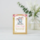 象おむつラッフルシャワーピンクフローラグリッター エンクロージャーカード (スタンド正面)