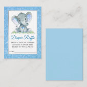 象おむつラッフルシャワーブルーグリッター エンクロージャーカード (正面/裏面)