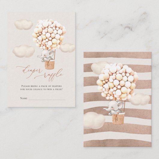 象おむつラッフルチケットエンクロージャカード エンクロージャーカード (正面/裏面)