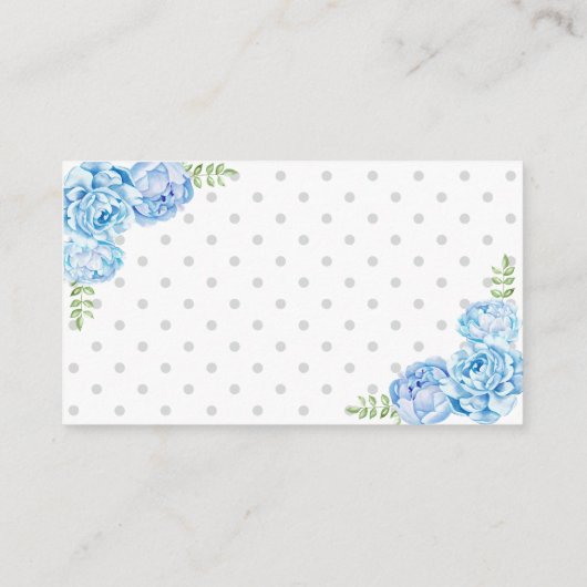 象おむつラッフルチケットブルーベビーシャワーボーイ エンクロージャーカード (裏面)