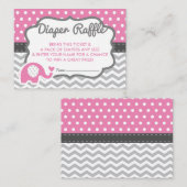 象おむつラッフルチケット、編集可能カラー エンクロージャーカード (正面/裏面)