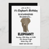 象おもしろいかわいい象誕生日 招待状 (正面/裏面)