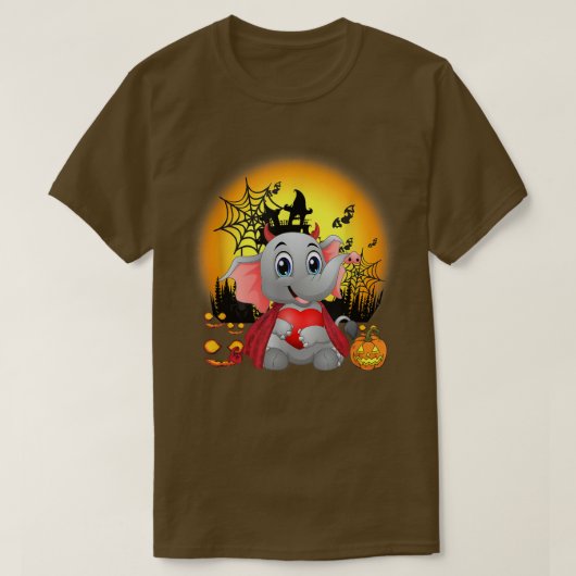 象おもしろいのハロウィーンの衣装 Tシャツ (デザイン正面)