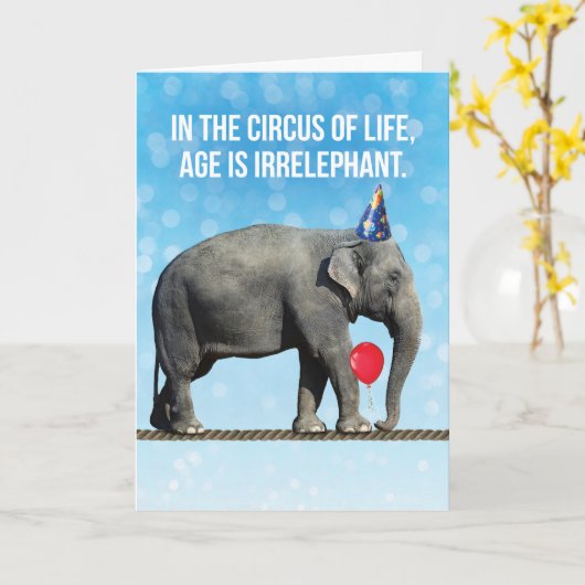 象おもしろいの写真時代は無関心の誕生日 カード (黄色い花)