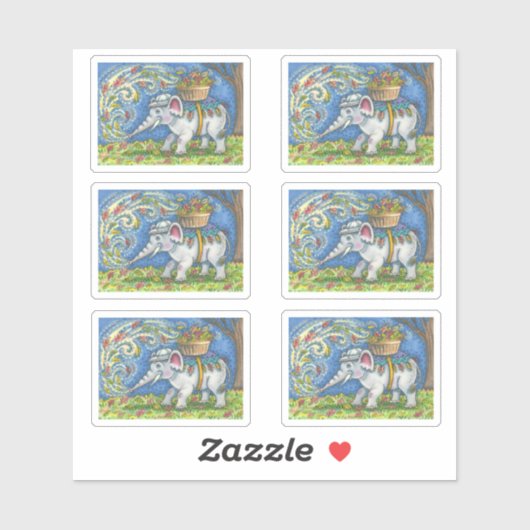 象おもしろいの吹紅葉 シール (シート)