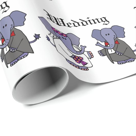 象おもしろいの新郎新婦の結婚デザイン ラッピングペーパー (ロールコーナー)