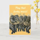 象おもしろいの音楽遊の誕生日 カード (黄色い花)