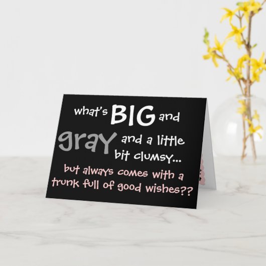 象おもしろいはカードを持って元気を出せ! カード (黄色い花)