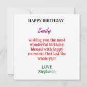 象おもしろいハッピーバースデー カード (裏面)