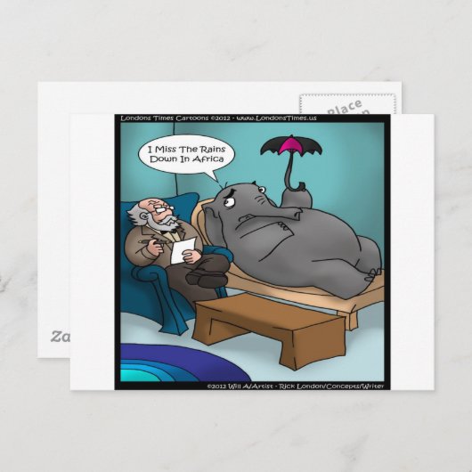 象おもしろい象セラピー ポストカード (正面/裏面)