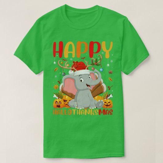 象おもしろい象動物愛好家かわいい象ハローサ Tシャツ (デザイン正面)