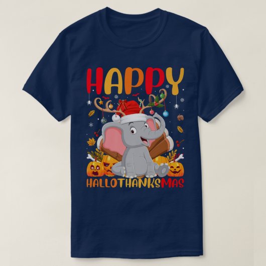 象おもしろい象動物愛好家かわいい象ハローサ Tシャツ (デザイン正面)