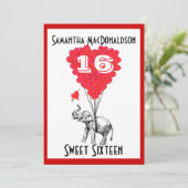 象おもしろいsweet sixteenパーティー 招待状 (スタンド正面)