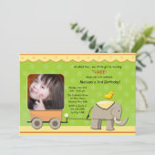 象およびカートの写真の招待状 招待状 (スタンド正面)