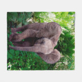 象およびジャングル フリースブランケット (正面(横))