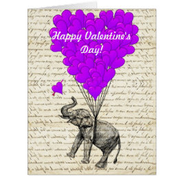 象およびハート形の気球