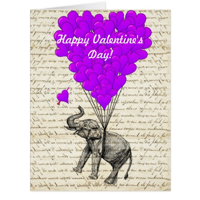 象およびハート形の気球 (正面)