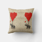 象およびハート形の気球 クッション (裏面)