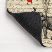 象およびハート形の気球 マウスパッド (コーナー)