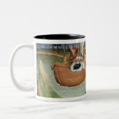 象およびラクダの到着のマルコ・ポーロ ツートーンマグカップ (左)