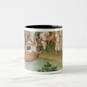 象およびラクダの到着のマルコ・ポーロ ツートーンマグカップ (中央)