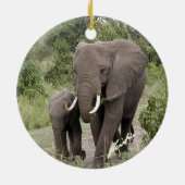 象および子牛のオーナメント(2味方される) セラミックオーナメント (裏面)