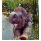 象および水 シャワーカーテン (正面)