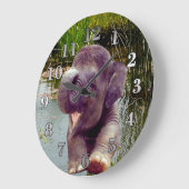 象および水 ラージ壁時計 (傾斜)