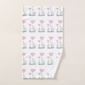 象お洒落とハート風船 バスタオルセット (ハンドタオル)