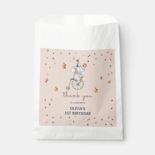 象お洒落のサーカス誕生日パーティギフト フェイバーバッグ (正面)