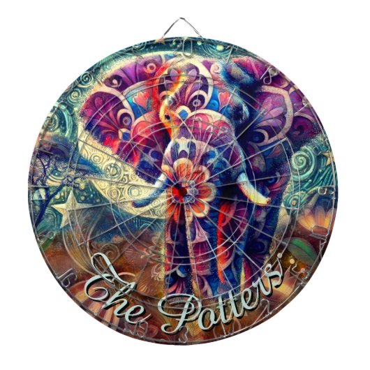 象お洒落の夜星の月パーソナライズされた ダーツボード (正面)