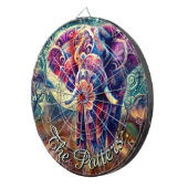 象お洒落の夜星の月パーソナライズされた ダーツボード (正面右)