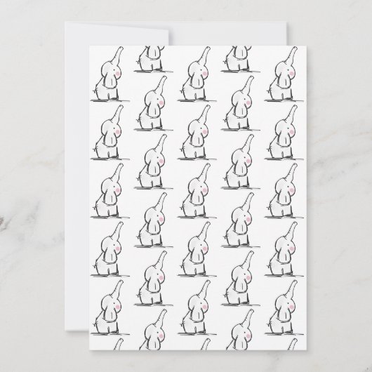 象お洒落ファースト誕生日招待状 招待状 (裏面)