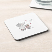 象お洒落乗自転車 – キッズアニマルデザイン コースター (左側)