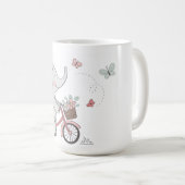 象お洒落乗自転車 – キッズアニマルデザイン コーヒーマグカップ (正面右)