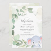 象お洒落男女兼用赤シャワー 招待状 (正面/裏面)