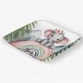 象お洒落虹の赤ちゃんシャワー ペーパープレート (傾斜あり)