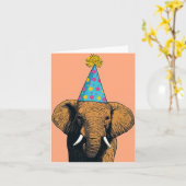 象お洒落誕生日カード – おもしろいお祝い カード (黄色い花)