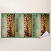 象かあなたの写真の名前をカスタムするのビーチタオル ビーチタオル (正面)