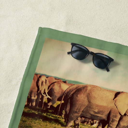 象かあなたの写真の名前をカスタムするのビーチタオル ビーチタオル (インサイチュ)