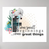 象かわいいベビーことわざフローラポスター ポスター (正面)