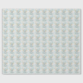 象かわいいベビーパステルウォーターカラーパターン ラッピングペーパー (フラット)