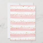 象かわいらしピンク赤面金ゴールドフローラ赤ちゃんシャワー サンキューカード (裏面)