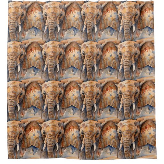 象かわいらし模様 シャワーカーテン (正面)