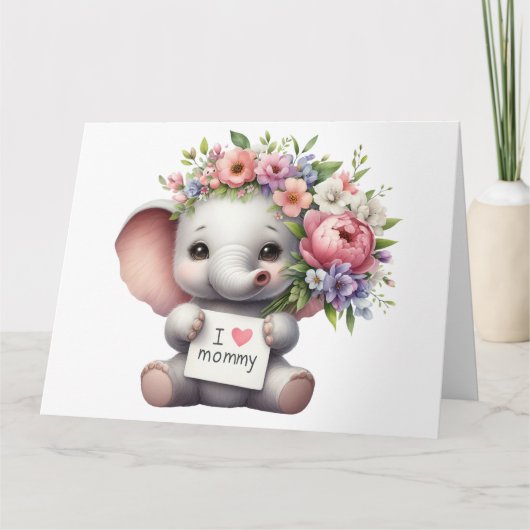 象かわいらし母の日札 カード (正面)