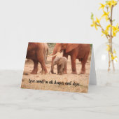 象があらゆる来形と大きさに愛を捧げる カード (黄色い花)