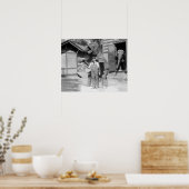 象がトリックを実行する， 1915.ヴィンテージ写真 ポスター (キッチン)