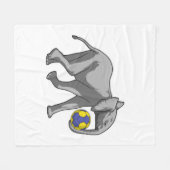 象がハンドボールスポーツで フリースブランケット (正面(横))