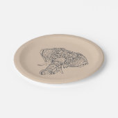 象が付いているアフリカのテーマのディナー・パーティから ペーパープレート (アングル)